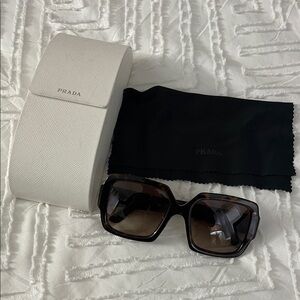 Prada Black and Brown Sunglasses